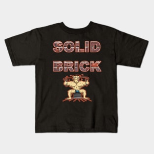 Solid Brick Muscle Workout Kids T-Shirt